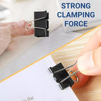 72 PCS Medium Binder Clips – 1.6Inch Heavy Duty Black Metal Paper Clamps, Paper Clips Clamps for Documents Reports, School Teachers Office Supplies
