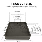 Furniture Coasters,8 Pcs 3” Furniture Caster Cups - Non Slip Furniture Pads Hardwoods Floors - Non Skid Furniture Grippers, Rubber Furniture Feet, Anti Slide Floor Protector for Bed Couch Stoppers