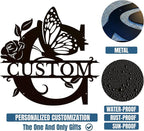 Personalized Custom Letter Name metal Signs,Custom Black Letter Monogram Wall Art Decor,Metal Signs Plaques Outdoor wall Decorative Signage (C)