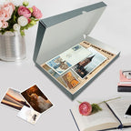 Lineco Folio Storage Box, Clamshell Design with Metal Edge. 11.5x17.5x1.75 Inches, Archival Boxboard, Preserve Photos, Cards, Magazines, Documents, Art, Ephemera, Family Records, Gray, Pack of 2