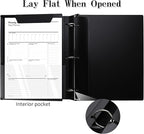 Tashkummy 360° Pivotable 3 Ring Binder, Upgraded Foldable Binders 1 inch 12 Pack, Thin Small Three Ring Binder Fits 8.5" x 11", for Home, School and Office- Black, Purple, Pink, Blue, Green, Red