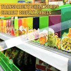 Fainne 50 Pcs Shelf Label Strips 1.25''H x 48 L Self Adhesive Shelf Label Holder Gondola Price Tag Stick on Plastic Clear Ticket Channel for Metal Wood Plastic Rack