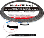 Kaisiking 2mm / 3mm x 50M LCD Screen Repair Tape Cell Phone Adhesive Tape Thin Double Sided Tape Adhesive with 1 Tweezers for Cell Phone, iPad, Tablets, Laptops, Camera, LCD Screen Repair
