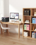 Oterri Cardboard File Organizer Box for Hanging File Folders Letter Size,File Box for Computer Desk,File Cabinet,Working Home,Office,Classroom (Brown Wood Grain Print, Letter Size - 6 Packs)