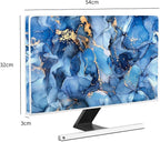 Baocicco Navy Blue Gold Marble Computer Monitor Dust Cover Creative Texture Grain Computer Screen Cover Panel Case Computer Screen Protective LCD/LED/HD 22, 23, 24, 25 Inch Modern HD Monitor Decors