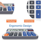 Desktop Calculator Extra Large 5-Inch LCD Display 12-Digit Big Number Accounting Calculator with Giant Response Button, Battery & Solar Powered, Perfect for Office Business Home Daily Use(OS-6815)