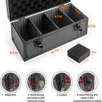 MewVeer Top Loader Storage Box with Key Locks, Trading Card Storage Case, Sports Card Box & Hard Cases Holds up to 300+ Top Loaders, 76 One Touch (35pt), 48 PSA/GMA, 43 CSG, 41 SGC, 36 BGS/HGA