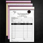 Custom Invoice Book in 3-Part /2-Part Receipt Book with Carbon Copies Personalized Carbonless Service Invoice Form Books Sales Order Book with Company Name Logo Address,C1-Thank You Receipt