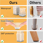 Clear Square Chair Leg Floor Protectors for Hardwood, Furniture Legs Caps, 16Pcs, Fit:2" - 2 1/4".