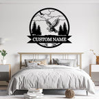 Custom Eagle Metal Signs | Custom Signs Outdoor Metal | Metal Wall Art | Home Decor | Personalized Camping Signs | Custom Name Sign | Eagle Hunter Gifts | Cabin Gun Decor | Housewarming Gifts