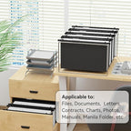 ANSOOK Plastic Legal Size Hanging File Folders,12 Pack Reinforced Black File Cabinet Folders,Heavy Duty3 Inch File Folders Hanging with Tabs,Hanging File Organizer for Office Home School
