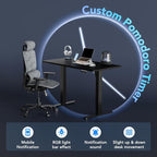 HUANUO AI-Powered Electric Standing Desk with Smart APP, Compatible with Alexa & Google, Adjustable Height, 6 Memory Settings, Sedentary Reminder, Ergonomic Sit-Stand Desk, 32-inch, Black