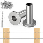 Steel DN Mate 200 Pack Stainless Steel Protector Sleeves for 1/8" 5/32" or 3/16" Cable Railing, Cable Protector Sleeves for Cable Railing System,T316 Cable Railing Hardware with a Drill Bit, DE05
