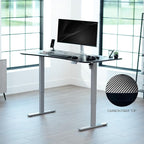 VIVO Electric 63 x 32 in Standing Desk, Memory Height Adjustment, 1B Series, Holds 220 lbs, Black Carbon Fiber Top Gray Frame, DESK-KIT-1G1R