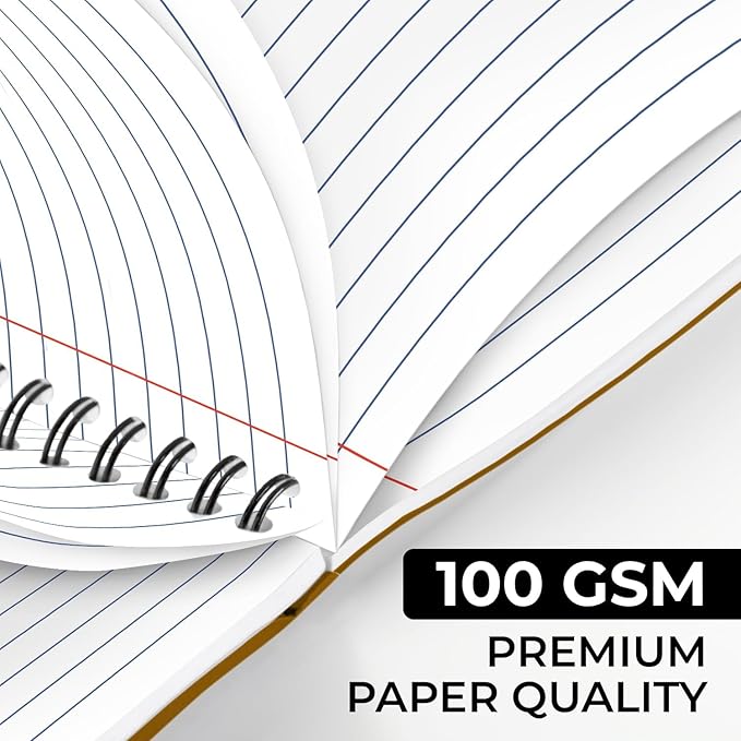 12 Pack Spiral Wide Ruled Journal Notebook, 5.8 x 8.3, 120 Pages (60 Sheets), 100 GSM, A5 Executive Kraft Hardcover Notebooks, Perfect for Work, Office, School, Travel, Business, Note Taking