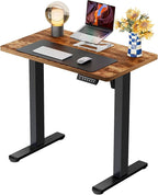 ErGear Height Adjustable Electric Standing Desk, 31.5 x 18.9 Inches Sit Stand up Desk, Memory Computer Home Office Desk with Two-Piece Desktop (Vintage Brown)