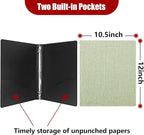 Vienrose 3 Ring Binder 1 Inch Round Rings with Linen Fabric Cover, Fits 8.5 x 11 Inch Paper, Durable Organizer for School, Office, Home, Recipes (2 Pack,LightGreen)