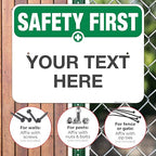 Custom Safety First Sign, OSHA Sign, 18x24 Inches, Rust Free .063 Aluminum, Fade Resistant, Indoor/Outdoor Use, Made in USA