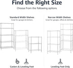 Amazon Basics 4-Shelf Adjustable, Storage Shelving Unit, (200 Pound Loading Capacity per Shelf), Steel Organizer Wire Rack, 13.4"D x 23.2"W x 48"H, Chrome