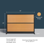 Stand Up Desk Store Beechwood Aesthetic Modular Walls | 70" W x 48" H Modular Room Dividers with Natural-Looking Woodgrain Finish for Offices, Classrooms, and More