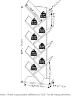 Furinno Tree Book Shelf, 9-Tier Bookshelf, Tree Bookcase for Room Decor, 8.4 x 15.7 x 50.9, for Living Room, Bedroom, Home Office, Grey Oak