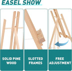 ESRICH 2Pack16in Tabletop Easel,Tabletop Easel for Painting Party, Wooden Tabletop Display Easels,Painting Easel for Displaying Canvases, Photos, Display Tripod Holder Stand for Students Kids