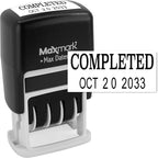 MaxMark Self-Inking Rubber Date Office Stamp with Completed Phrase & Date - Black Ink (Max Dater II), 12-Year Band