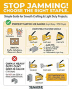 YEAHOME Light Duty Staples for Staple Gun, 3000 Counts 1/4-Inch JT21 Staples Standard Refill for Stapler, Suit for Upholstery, Crafts, General Repairs