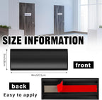 Therwen 12 Pcs Aluminum Office Name Plate Holder for Door Wall Mount 8'' x 3'' Business Sign Holder Office Door Sign Sturdy Curved with Plastic Film and Adhesive Tape (Black)