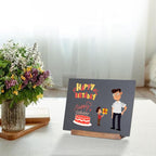 JDEA Desk Chalkboard Wood Sign Double-Sided Chalkboard with Wooden Base Decorative Chalkboards Message Blackboard (1 Pack 8.7x12)