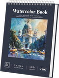 Watercolor Sketchbook 10"x12", 32 Sheets (64 Pages) Water Color Paper, 140lb/300gsm Watercolor Paper, Spiral Hardcover Watercolor Notebook for Painting, Water Color Sketch Books for Teens & Adults.
