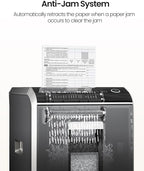 Locksworth 200-Sheet P-5 Micro-Cut Heavy-Duty Paper Shredder, 60-Min Continuous Run, 8.5-Gal Bin, Auto Jam-Proof, Home Office, High-Security