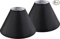 GO&SO Set of 2 Black Lamp Shade Fabric Large Lampshades,Barrel Lamp Shades 6.5 x 16.3 x 10.5 inch,Replacement Lamps Shades for Table Lamps,Floor Lamps,Spider Lamp Cover Handcrafted, Assembly Required