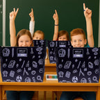 Succwoah 25-Pack Desk Dividers for Students with Privacy Shields, Ergonomic Arms Cutouts & Erasable Name Frames - Waterproof & Easy-to-Clean Test Dividers for Classroom, Exams, Office (Black)