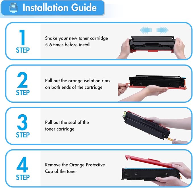 414X Toner Cartridges 4 Pack High Yield: MFP M479fdw - 414A with Chip Compatible Replacement for HP 414X 414A 2020X for HP Color Laserjet Pro MFP M479fdw M479fdn M454dw M454dn Printer Ink (K/C/M/Y)