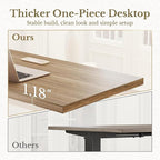 ErGear Height Adjustable Electric Standing Desk, 47.2 x 23.6 Inches Sit Stand up Desk with 1.18" Thickness Whole-Piece Desktop, Memory Computer Home Office Desk (Natural Rattan)