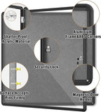 Mifuro 38"x38" Enclosed Bulletin Board, Lockable Weather-Resistant Aluminum Cork Noticeboard for School & Office, Black Frame w/Grey Flet