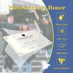 15 Pcs Certificate Holders 8.5 x 11 Additional 15 Pcs Plastic Film, Diploma Covers Gold Foil Border Certificate Holder for Letter Size 8.5x11 Cardstock,Certificates,Document Papers (Black, 15 Sets)