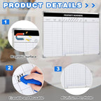 Lincia Property Readiness Dry Erase Whiteboard Magnetic Dry Erase Board with Lines Sliding Marker Tray Aluminum Frame White Board Planner for Wall Property Management Track Office Supplies(36" x 24")