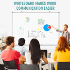 Large Whiteboard Dry Erase Board for Wall, 60" x 40" Double-Sided Magnetic Whiteboard with Long Pen Tray, Wall-Mounted White Board for Home, School, Office, Kitchen