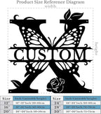 Personalized Custom Letter Name metal Signs,Custom Black Letter Monogram Wall Art Decor,Metal Signs Plaques Outdoor wall Decorative Signage (X)