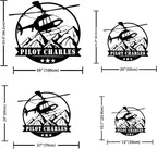 Personalized Metal Airplane Wall Art, Airplane Name Sign, Customized Pilot Name Sign, Airplane Hangar Sign Decor, Aviation Home Office Decor, Large Outdoor Decor, Pilot Gifts, Aircraft Lovers Gift
