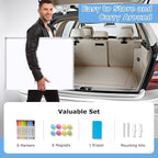 DOLLAR BOSS Large White Board 72 x 40 Inch Foldable Magnetic Whiteboard for Wall, Portable Double Sided Dry Erase Board, Aluminum Frame Message Board for School, Office, Classroom with Eraser, Markers
