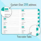 Address Book with Alphabetical Tabs, Hardcover Telephone Book, Hardback Cover Small Portable Address Book-Record Contacts, Special Dates and Internet Login Passwords, 6.1x4.7" -Blue