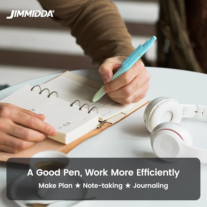 JIMMIDDA 8Pcs Black Gel Pens - 0.7mm Medium Point Black Ink Pens | Smooth Writing - Quick Drying Retractable Pen for Men Women (Gradient - 8Pack)