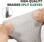 Split Wire Loom Tubing, Cable Protector Sleeve, Braided Cable Management for TV/Computer/Home Theater/Engine Bay, Cord Protectors from Pets No Chew (Grey, 1/8"-10ft)
