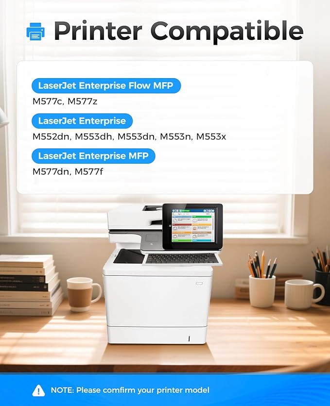 508X Toner Cartridge Set 4-Pack High Yield Replacement for HP 508X 508A CF360X CF361X CF362X CF363X Color Laserjet M552dn M553dh M553dn M553n M553x MFP M577dn M577f M577c M577z Printer Ink Black Copy