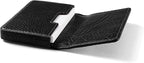 Leatherology Premium Ebony Business Card Case, Magnetic Closure ID Holder, Full Grain Leather