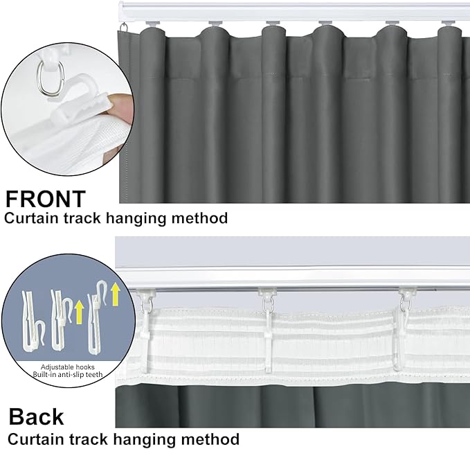 Cbsroro Room Divider Blackout Curtain Track Curtains Wall Dividers Panels Screen for Living Rooms Bedroom Office Privacy Partition Separation, W150 × L120 Inch,1 Panel, Grey