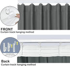 Cbsroro Room Divider Blackout Curtain Track Curtains Wall Dividers Panels Screen for Living Rooms Bedroom Office Privacy Partition Separation, W120 × L96 Inch,1 Panel, Grey